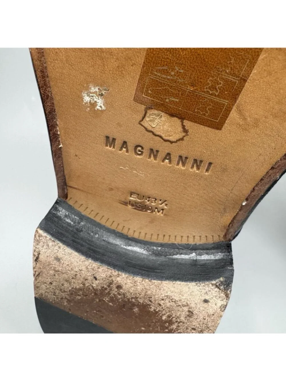 MAGNANNI Cap Toe Oxford Glove Leather Sz 10 Black Dress Shoes